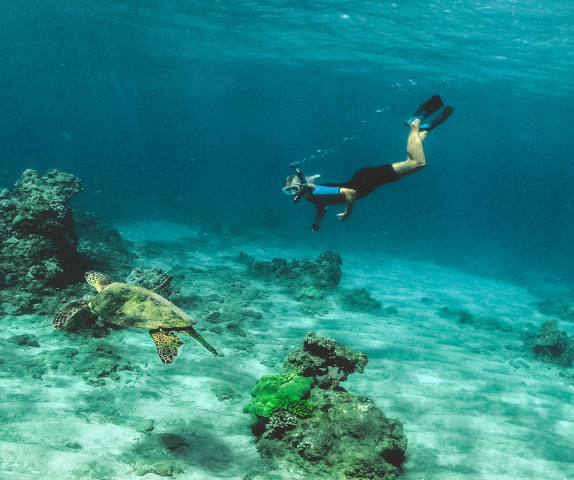 Sunset shore for scuba diving excursions