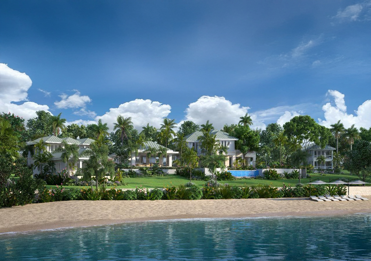 Lime Acre estate viewed from the beach